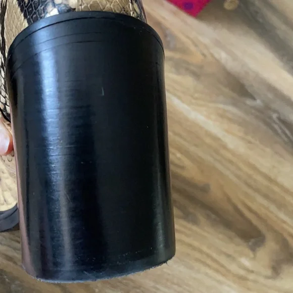 Tory Burch Heeled Ankle Boot Stamped Snake Printed Leather Pale Desert Roccia - Picture 16 of 16